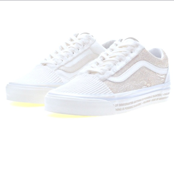 Vans Other - New Kids Of Immigrants Vans Old Skool 36 DX White Bandana Shoes W 9 / M 7.5